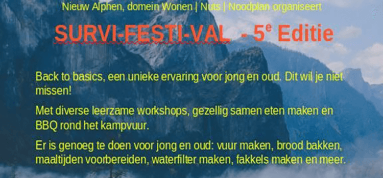5e editie SURVI-FESTI-VAL op 27 juni 5e editie SURVI-FESTI-VAL op 27 juni